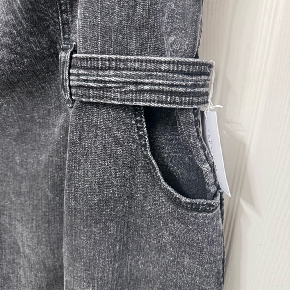 Jessica Simpson Denim Jean Overall Dress Black Gray Wash Plus Size 1X NWT - Picture 12 of 15